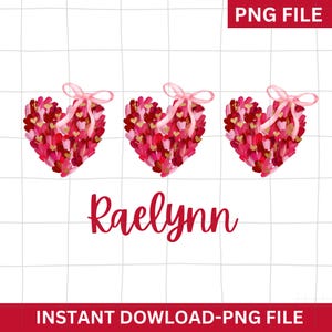 Personalized Kid Name Valentines Png, hearts png file, cute heart png, little valentine png, custom valentine png