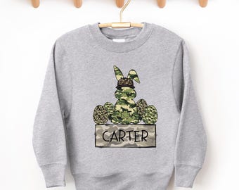 Personalized Kid Name Easter Bunny Png, Easter name png file, camo bunny png, Kids Easter PNG for boys,  Boy Easter tshirt design