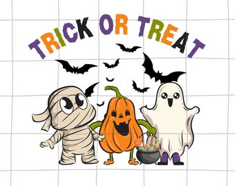 Leuke Halloween-png voor kinderen, Trick or Treat-tas (digitale download)