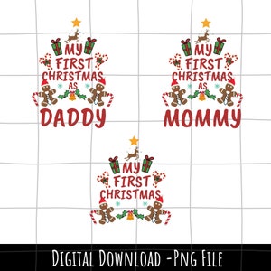 Mijn eerste kerst png, eerste kerst als mama, eerste kerst als papa png, 1e kerstfamiliebundel png, eerste kerstfamilie png