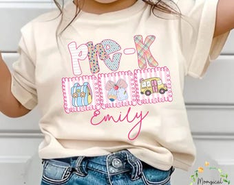 pre k custom name png, Personalized Kids Back To School png, First Day Of School png , Cute Toddler School, preppy prek png, kids school png