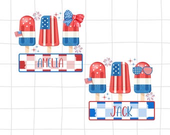 Patriotic Popsicle PNG: 4th of July Kids Design (Digital Download