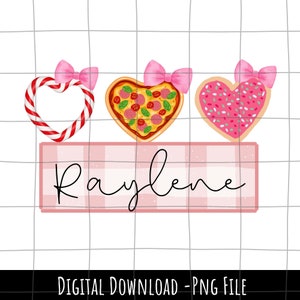 Personalized Kid Name Valentines Png, hearts png file, cute heart png, little valentine png, custom valentine png