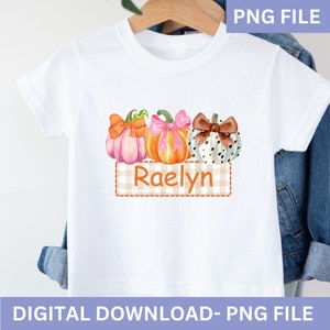 png personalizzato del Ringraziamento, Png nome bambino zucca, Png carino del Ringraziamento per bambini, Png autunnale per ragazze, Png nome personalizzato per bambini
