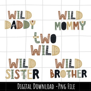Twee Wild png-bundel, Two Wild PNG, Zoo Animal Safari Verjaardag, Twee Wild Verjaardag, Shirt-sublimaties, Instant Download