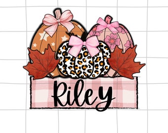 Personalized Pumpkin Kid Name PNG, Thanksgiving Design (Digital Download)