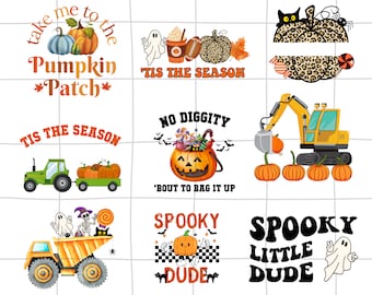 Halloween-png-bundel voor kinderen, retro spookontwerpen (digitale download)