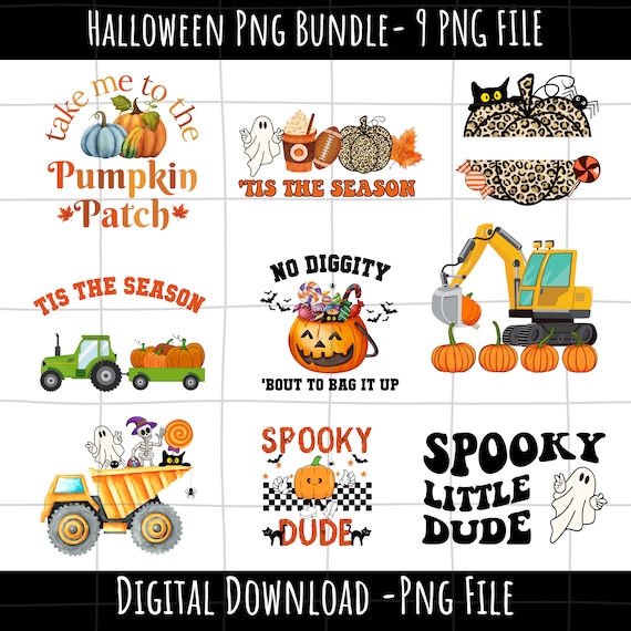 cute Kids Halloween png Bundle, Cute Ghost png, Retro halloween png, Halloween Sublimation Designs PNG, tis the season png, kids fall png