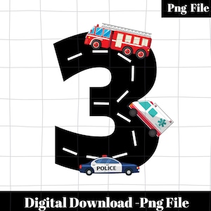 緊急車両のクリップアート、救急車 png、パトカー png、消防車 png、3RD 誕生日昇華