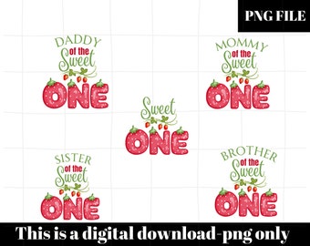 Süße Erdbeere Geburtstag Png, Passende Familie Erdbeer Geburtstag, Süße Erdbeere Erster Geburtstag Png, 1st Birthday png