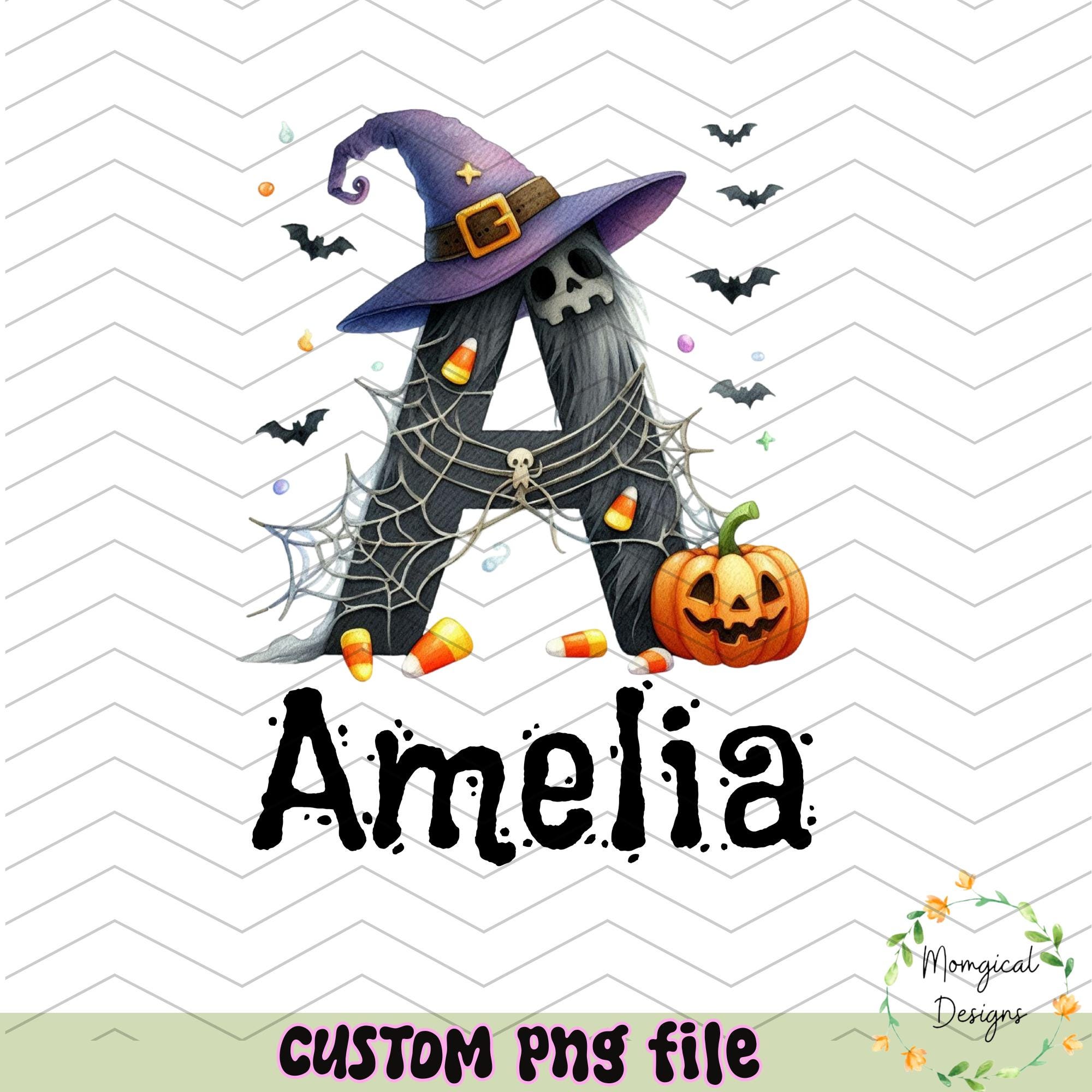 パーソナライズされた子供の名前のハロウィーンPNG：トリックオア