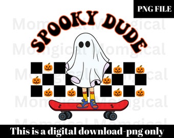 Spooky Dude png, kids Halloween png, Halloween shirt design, Boy Sublimation, Fall png, Retro png,  Boy png, Kids sublimation