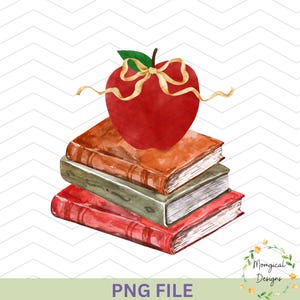 Coquette teacher png,  apple bow coquette aesthetic, teacher school supplies sublimation design, bow school design