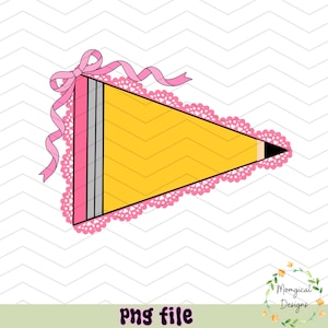 Tillbaka till skolan vimpelflagga Clipart: Preppy pennadesign (PNG)