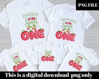 Süße Erdbeere Geburtstag Png, Passende Familie Erdbeer Geburtstag, Süße Erdbeere Erster Geburtstag Png, 1st Birthday png