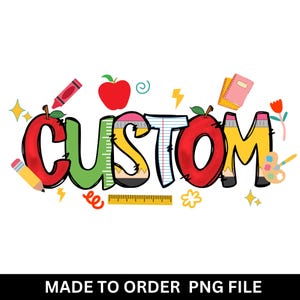 Nombre de niño personalizado PNG, PNG personalizado de regreso a clases, PNG de regreso a clases, Descarga digital