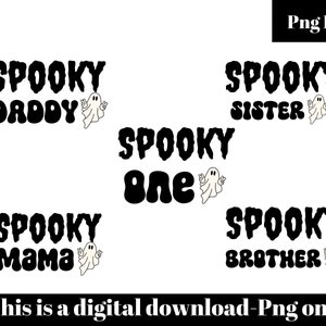 the spooky one png, halloween first birthday png, family bundle, instant download, spooky one sublimation