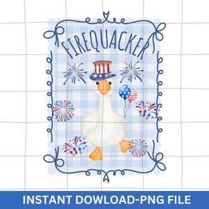 Zabawny Czwarty Lipca Png, Patriotyczny Gęś Png, Gęś Firequacker Png, rodzeństwo 4 Lipca Png, Głupi Prezent Cyfrowe Pobieranie, Sublimacja