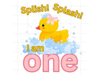 rubber ducky one png, Rubber duck 1st birthday png, little duck png