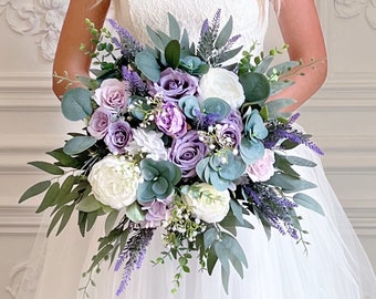 Lavender bridal bouquet, Lavender wedding bouquet, Bridal bouquet, Purple wedding bouquet, Bridesmaids bouquet, Lilac bridal bouquet