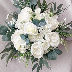 Bridal bouquet, White bridal bouquet, Wedding bouquet, White wedding bouquet, Bridesmaid bouquet, White wedding flowers