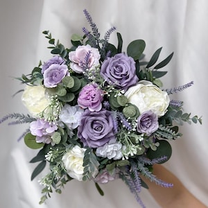 Lavender bridal bouquet, Lavender wedding bouquet, Bridal bouquet, Purple wedding bouquet, Bridesmaids bouquet, Lilac bridal bouquet image 5