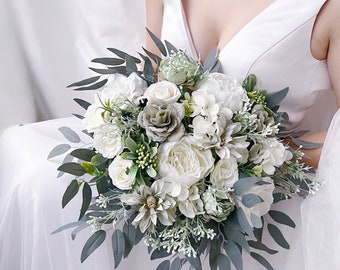 Wedding bouquet, White wedding bouquet, White Bridal bouquet, White bridal bouquet, Bridesmaid bouquet