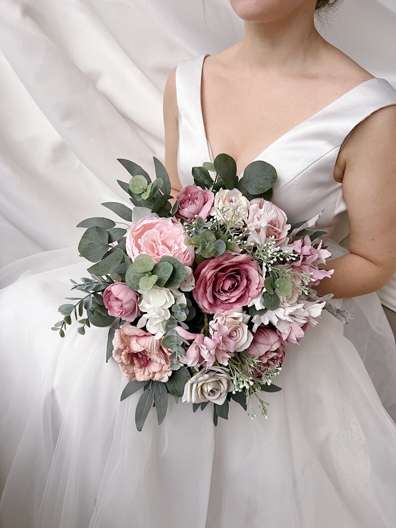 Bridal Bouquet Dusty Rose Wedding Bouquet Wedding Bouquet Etsy