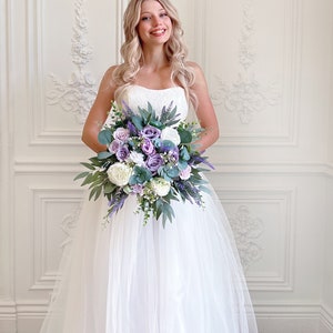 Lavender bridal bouquet, Lavender wedding bouquet, Bridal bouquet, Purple wedding bouquet, Bridesmaids bouquet, Lilac bridal bouquet image 2