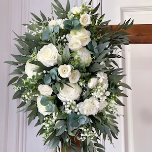 Bridal bouquet, Wedding bouquet, White wedding bouquet, White bridal bouquet, Bridesmaid bouquet, White wedding flowers image 6