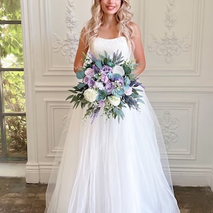 Lavender bridal bouquet, Lavender wedding bouquet, Bridal bouquet, Purple wedding bouquet, Bridesmaids bouquet, Lilac bridal bouquet image 10