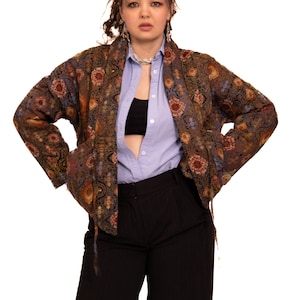 Kyrgyz Kazakh Print puffer jacket