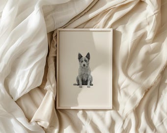 Blue Heeler Dog Art Print: Australian Cattle Dog (Digital Download)