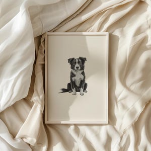 Collie Dog Print | Dog Digital Artwork | Border Collie Dog Art | PRINTABLE WALL ART | Pet Wall Art for Animal Lover | Home Decor | Drawing