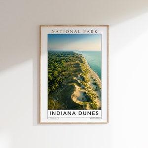 INDIANA DUNES National Park Travel Print - indiana dunes travel poster, united states print, travel print, national park, wall art