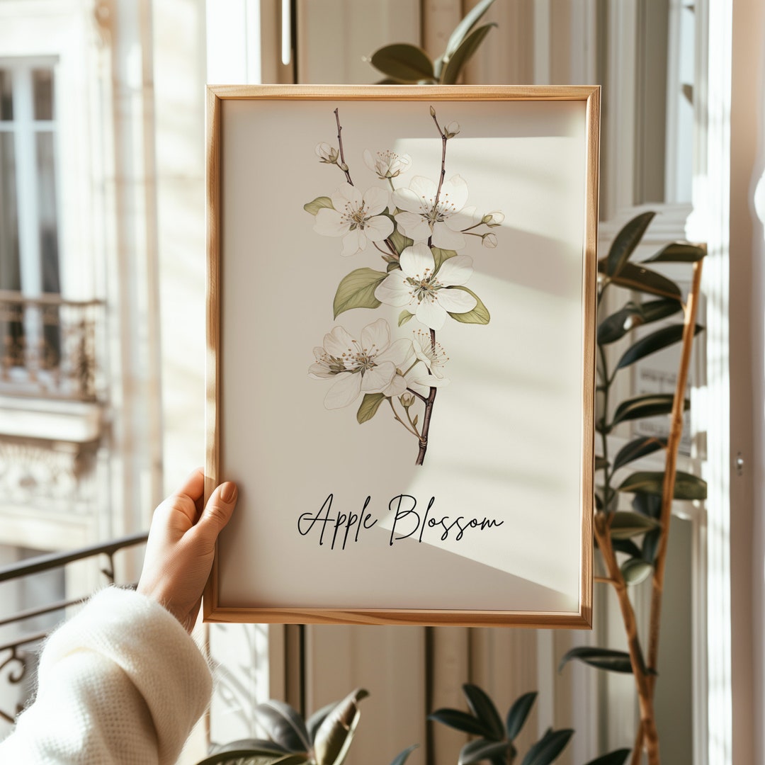 Arkansas Apple Blossom Line Art Print: State Flower Drawing (digital ...