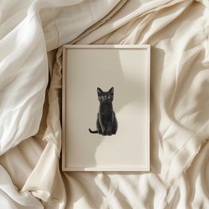 Black Cat Print | Cat Digital Artwork | Cat Art | Pet Wall Art for Animal Lovers | Home Decor | Pencil Drawing | PRINTABLE WALL ART