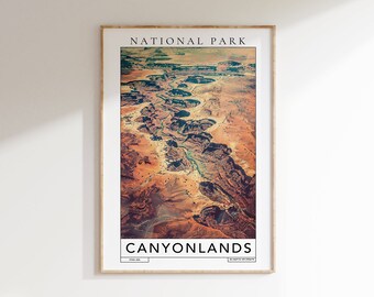 Park Narodowy Canyonlands Wydruk: Plakat podróżniczy po Utah (pobranie cyfrowe)