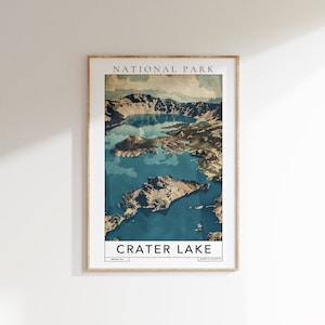 Crater Lake National Park Travel Poster Print (Digital Download)