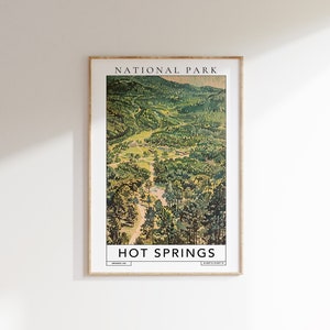 Hot Springs National Park Travel Poster: Arkansas Vintage Art (Digital Download)