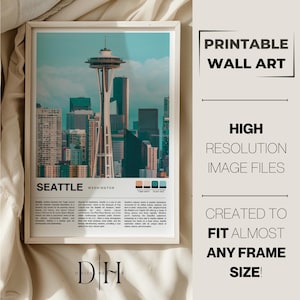 Seattle Space Needle Photo Print: Washington Travel Art (Digital Download)