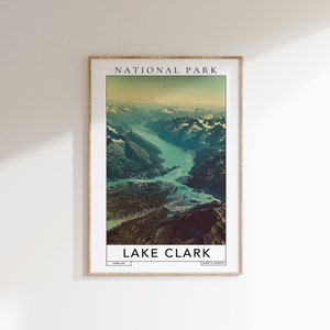 Lake Clark National Park Travel Poster: Minimalist Wall Art (Digital Download)
