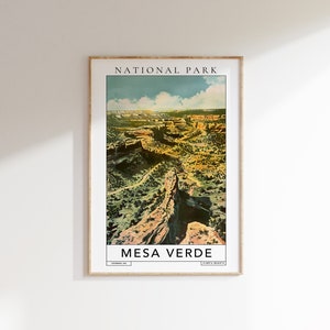MESA VERDE National Park Travel Print - cartel de viaje de mesa verde colorado, regalo de mesa verde, impresión de viaje, parque nacional