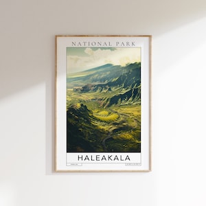 HALEAKALA National Park Travel Print - haleakala park hawaii, haleakala poster, travel print, hawaii national park, haleakala wall art print