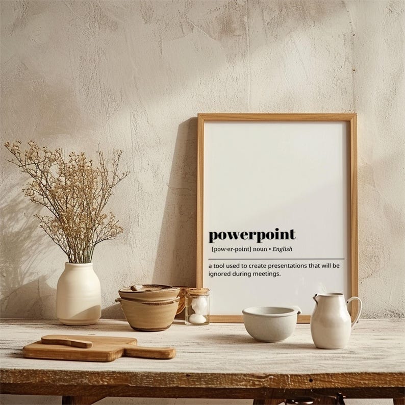PRINTABLE Powerpoint Definition Printable Office Wall Art Minimalist
