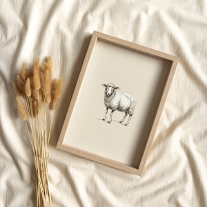 Vintage Sheep Print: Farmhouse Lamb Poster (Digital Download)
