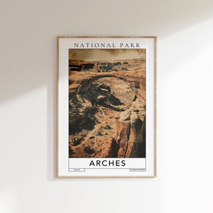 Impresión del Parque Nacional Arches: Póster de viaje de Utah (Descarga digital)