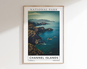 チャネル諸島国立公園のプリント：カリフォルニア旅行ポスター（デジタルダウンロード）