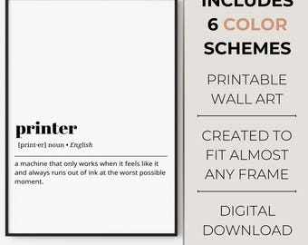 Definition Print erPrint | Printable Office Wall Art | Minimalist Home Office Decor | Funny Work Quotes | Humorous Coworker Gift