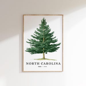 North Carolina State Tree Print | Pine Tree | Printable Southern Wall Art | State Symbol Art | Minimalist Home Decor | Botanical Art